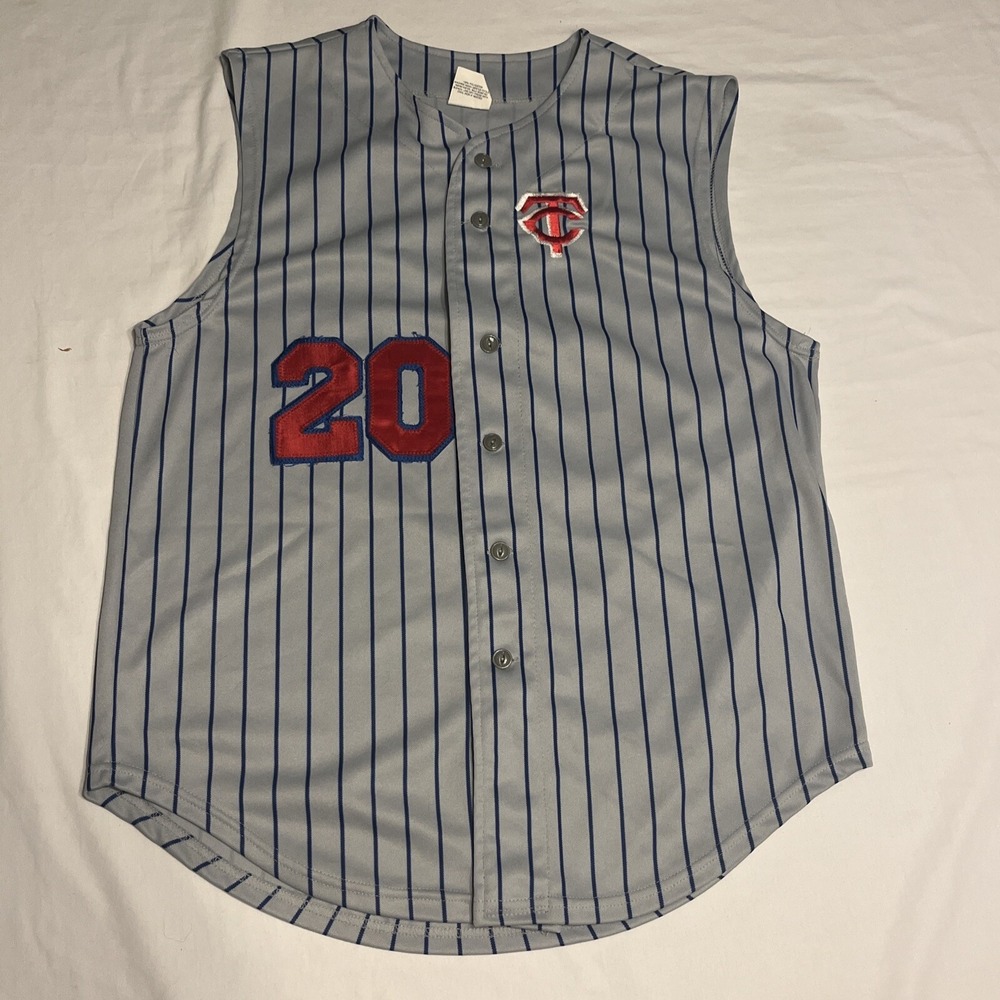 Vintage Minnesota Twins Jersey Sleeveless Pin Striped Howe Made In USA size L
